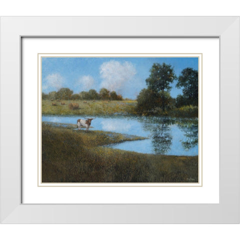 Follow Your Horizon White Modern Wood Framed Art Print with Double Matting by Stotts, Thomas