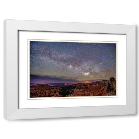 Milky Way over Bryce Canyon White Modern Wood Framed Art Print with Double Matting by Severn, Shawn/Corinne