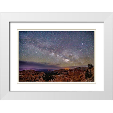 Milky Way over Bryce Canyon White Modern Wood Framed Art Print with Double Matting by Severn, Shawn/Corinne