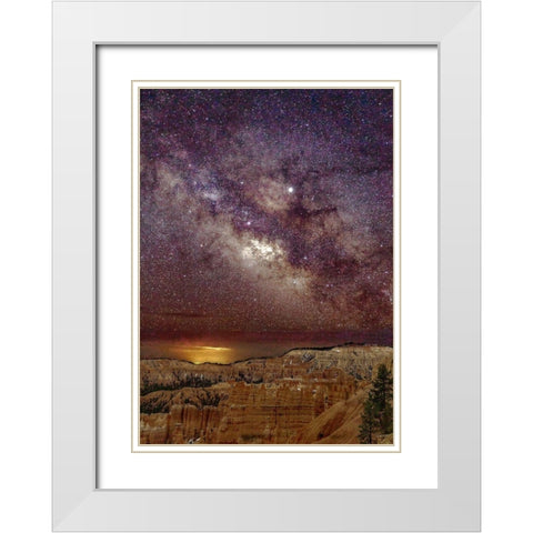 Milky Way over Bryce Canyon (portrait) White Modern Wood Framed Art Print with Double Matting by Severn, Shawn/Corinne