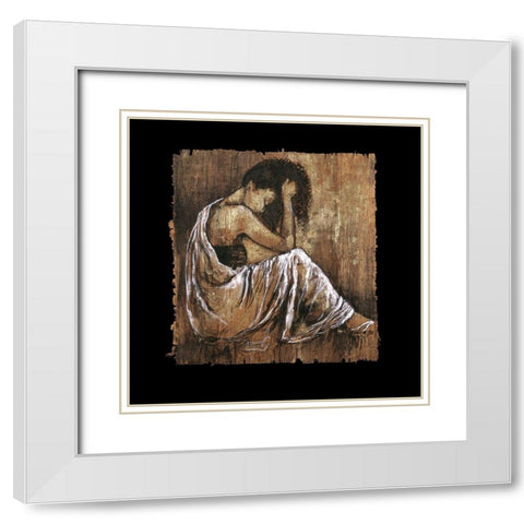 Soulful Grace I White Modern Wood Framed Art Print with Double Matting by Stewart, Monica
