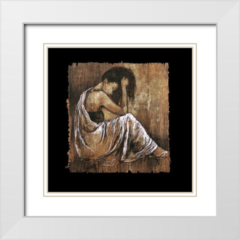 Soulful Grace I White Modern Wood Framed Art Print with Double Matting by Stewart, Monica