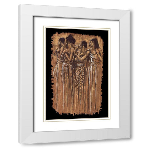 Sisters in Spirit White Modern Wood Framed Art Print with Double Matting by Stewart, Monica