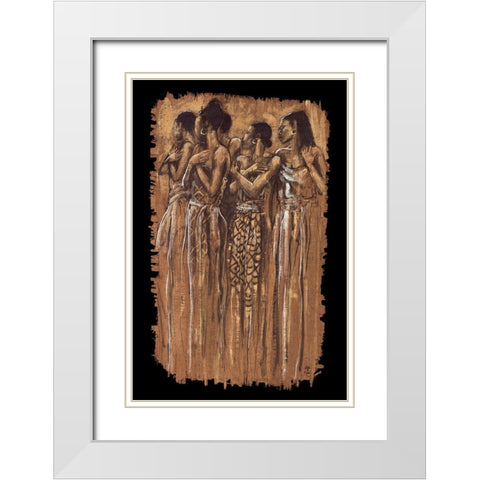 Sisters in Spirit White Modern Wood Framed Art Print with Double Matting by Stewart, Monica