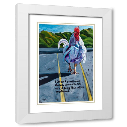 Don’t Ask White Modern Wood Framed Art Print with Double Matting by Wronski, Kathryn