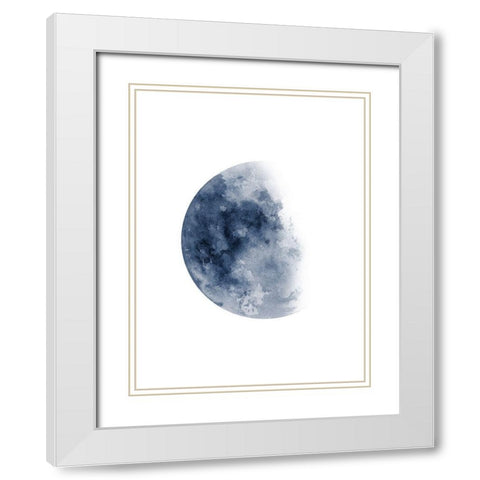 Blue Moon Waning No. 1 White Modern Wood Framed Art Print with Double Matting by Wong, Brandon