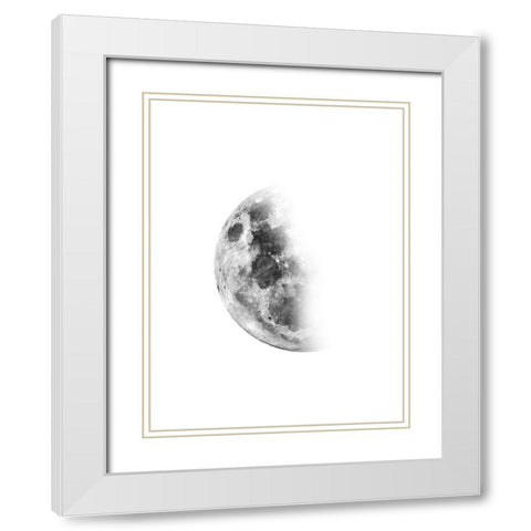 Moon Waning No. 2 White Modern Wood Framed Art Print with Double Matting by Wong, Brandon