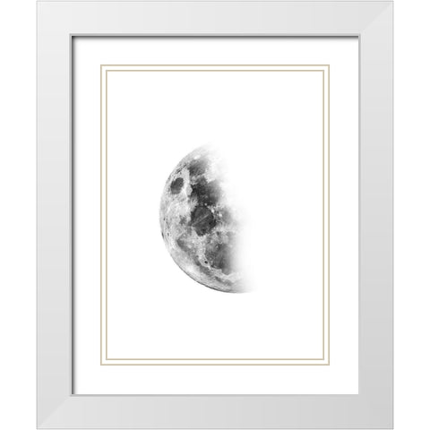 Moon Waning No. 2 White Modern Wood Framed Art Print with Double Matting by Wong, Brandon