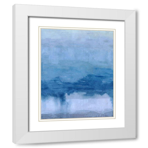 Cerulean Abstract White Modern Wood Framed Art Print with Double Matting by Wiley, Marta