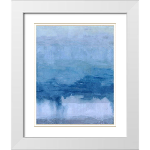 Cerulean Abstract White Modern Wood Framed Art Print with Double Matting by Wiley, Marta