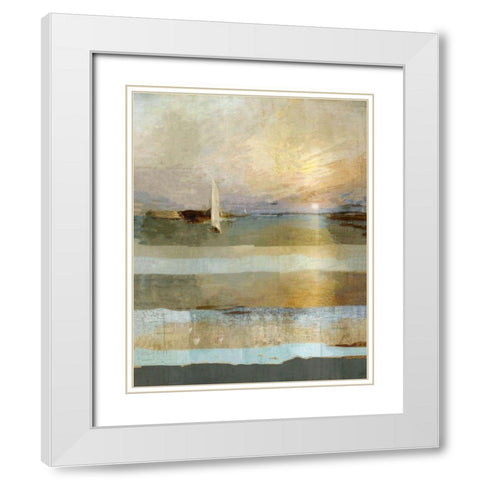 Golden White Modern Wood Framed Art Print with Double Matting by Wiley, Marta