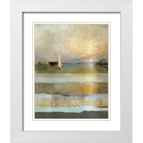 Golden White Modern Wood Framed Art Print with Double Matting by Wiley, Marta
