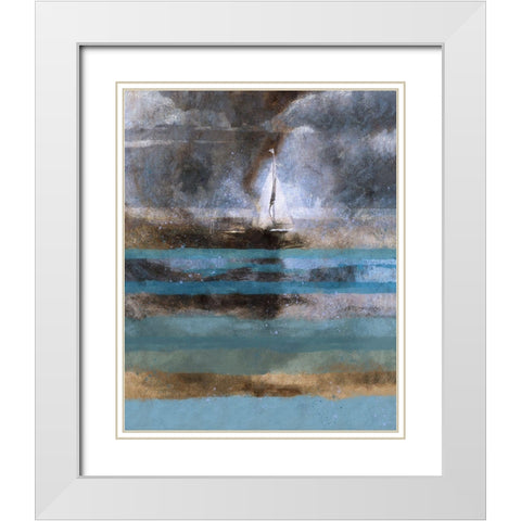 Storm White Modern Wood Framed Art Print with Double Matting by Wiley, Marta
