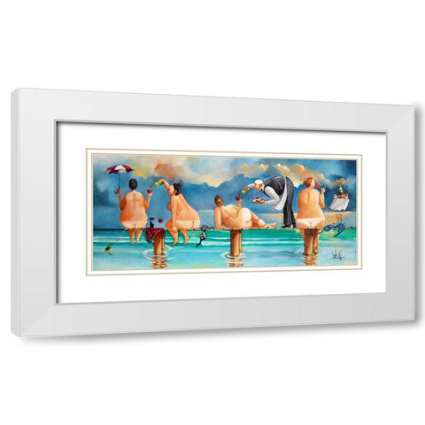 Ladies Afternoon II White Modern Wood Framed Art Print with Double Matting by West, Ronald