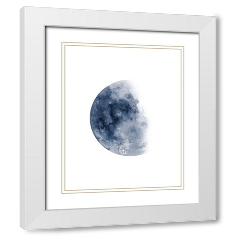 Phases Of The Moon No. 1 White Modern Wood Framed Art Print with Double Matting by Wong, Brandon