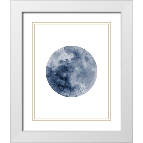 Phases Of The Moon No. 2 White Modern Wood Framed Art Print with Double Matting by Wong, Brandon