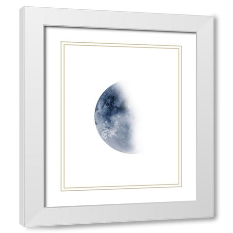 Phases Of The Moon No. 3 White Modern Wood Framed Art Print with Double Matting by Wong, Brandon