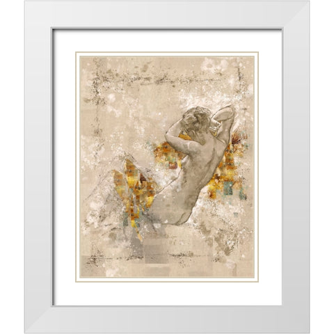 Nude Study 1 White Modern Wood Framed Art Print with Double Matting by Wiley, Marta