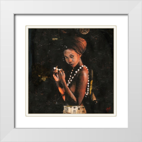 Queen of Excellence White Modern Wood Framed Art Print with Double Matting by Wiley, Marta
