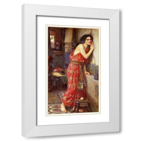 Thisbe, 1909 White Modern Wood Framed Art Print with Double Matting by Waterhouse, John William