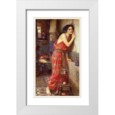 Thisbe, 1909 White Modern Wood Framed Art Print with Double Matting by Waterhouse, John William