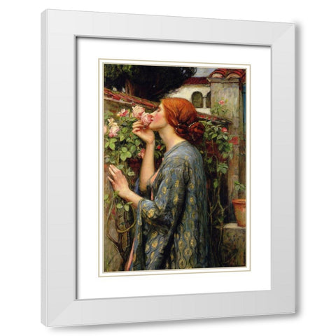 The Soul of the Rose White Modern Wood Framed Art Print with Double Matting by Waterhouse, John William