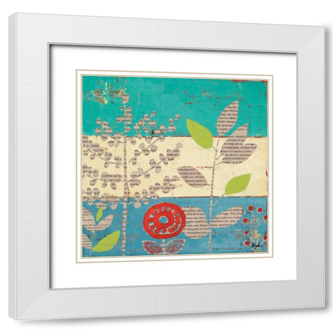 Le Jardin Press I White Modern Wood Framed Art Print with Double Matting by Pinto, Patricia