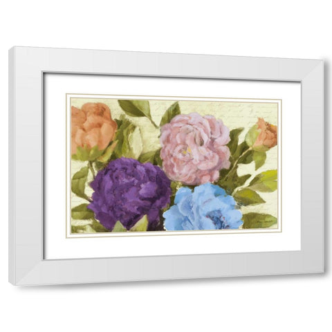 Newly Blossomed Peonies White Modern Wood Framed Art Print with Double Matting by Loreth, Lanie