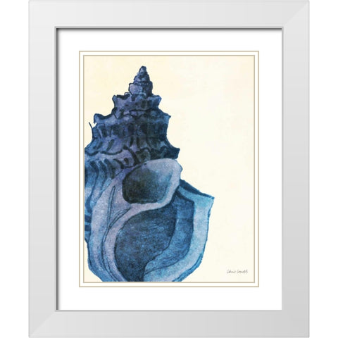 Blue Shell I White Modern Wood Framed Art Print with Double Matting by Loreth, Lanie