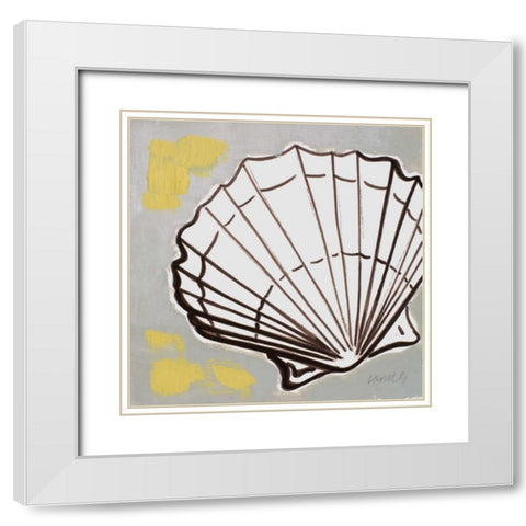 Modern Shell I White Modern Wood Framed Art Print with Double Matting by Loreth, Lanie