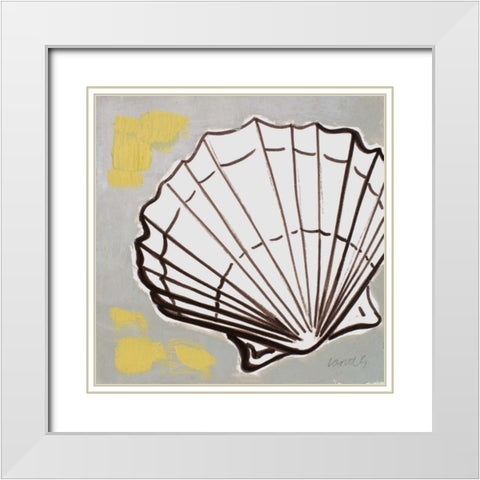 Modern Shell I White Modern Wood Framed Art Print with Double Matting by Loreth, Lanie
