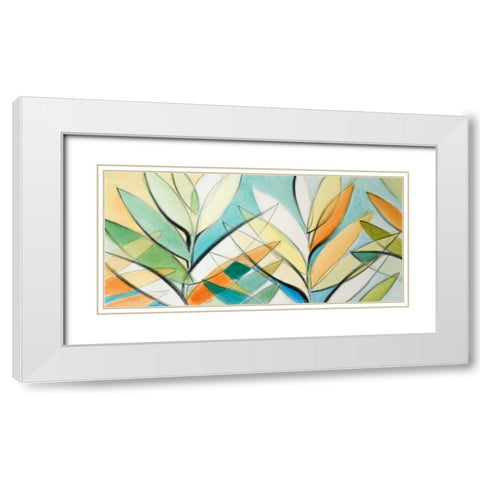 Palm Abstract Panel White Modern Wood Framed Art Print with Double Matting by Loreth, Lanie