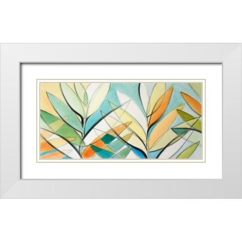 Palm Abstract Panel White Modern Wood Framed Art Print with Double Matting by Loreth, Lanie