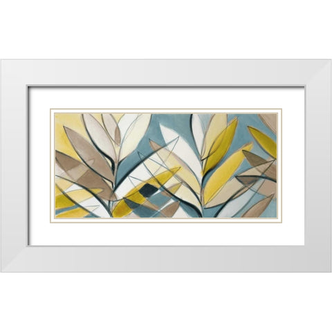 Rich Palm Abstract Panel White Modern Wood Framed Art Print with Double Matting by Loreth, Lanie