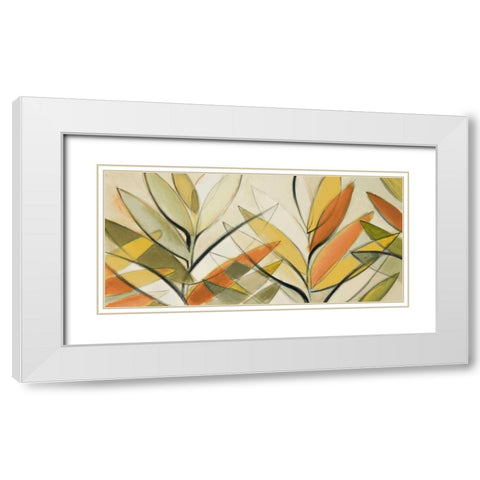 Autumn Palm Abstract Panel White Modern Wood Framed Art Print with Double Matting by Loreth, Lanie
