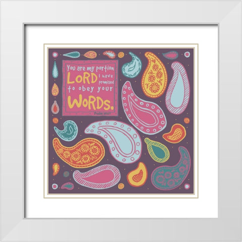 Inspired Paisley II White Modern Wood Framed Art Print with Double Matting by Metz, Andi