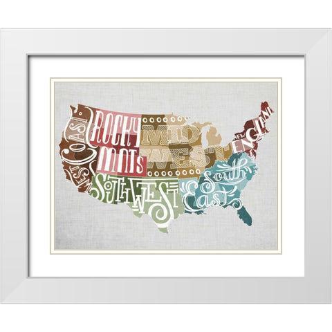 Regional Type White Modern Wood Framed Art Print with Double Matting by Sundance Studio