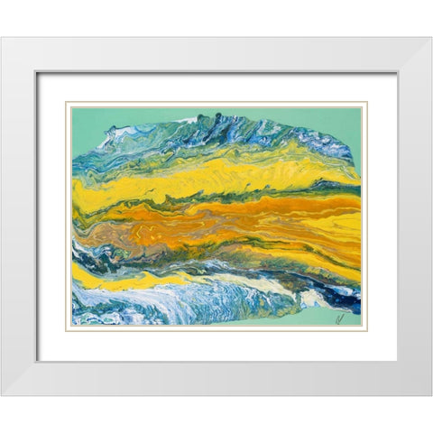 Yellowstone White Modern Wood Framed Art Print with Double Matting by Mercado, M.