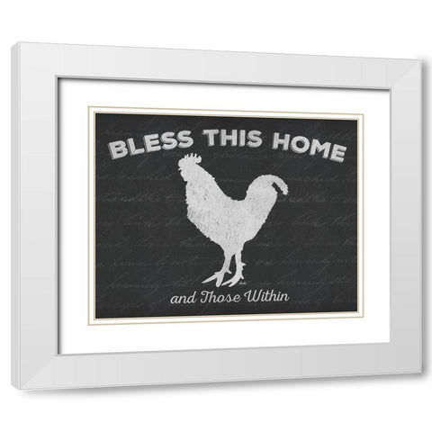 Bless This Home And Those Within White Modern Wood Framed Art Print with Double Matting by Metz, Andi