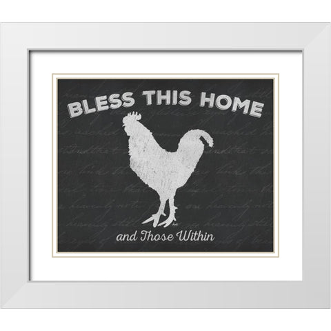 Bless This Home And Those Within White Modern Wood Framed Art Print with Double Matting by Metz, Andi