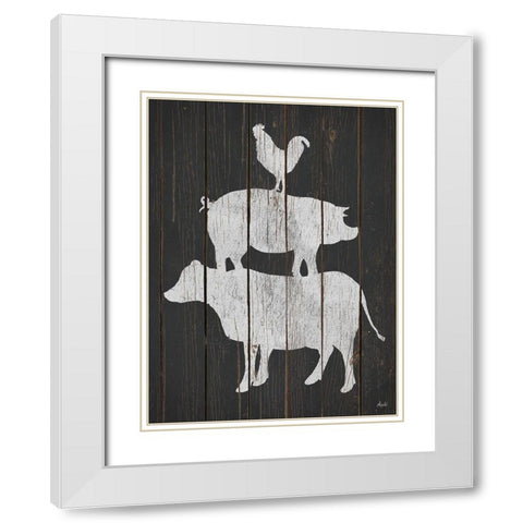 Farm Stack White Modern Wood Framed Art Print with Double Matting by Metz, Andi