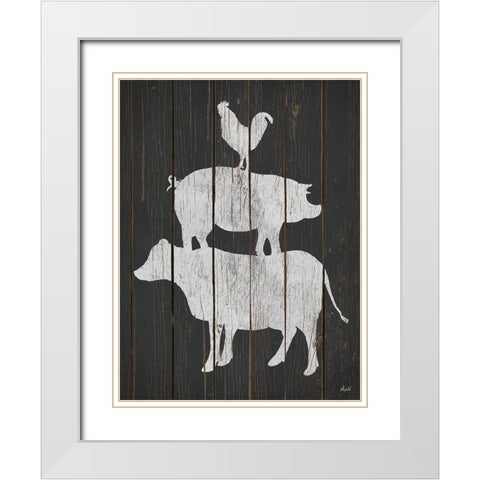 Farm Stack White Modern Wood Framed Art Print with Double Matting by Metz, Andi