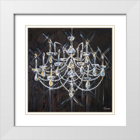 Chandelier II White Modern Wood Framed Art Print with Double Matting by French-Roussia, Heather A.