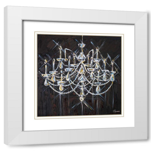 Chandelier II White Modern Wood Framed Art Print with Double Matting by French-Roussia, Heather A.