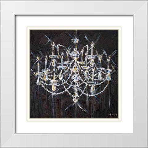 Chandelier II White Modern Wood Framed Art Print with Double Matting by French-Roussia, Heather A.