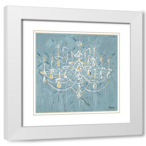 New Chandelier II White Modern Wood Framed Art Print with Double Matting by French-Roussia, Heather A.