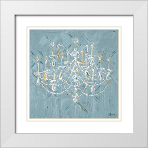 New Chandelier II White Modern Wood Framed Art Print with Double Matting by French-Roussia, Heather A.