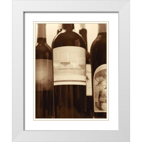 Wine Bottles II White Modern Wood Framed Art Print with Double Matting by Peck, Gail