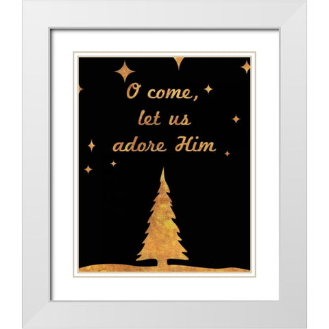 O Christmas I White Modern Wood Framed Art Print with Double Matting by Studio, Sd Graphics