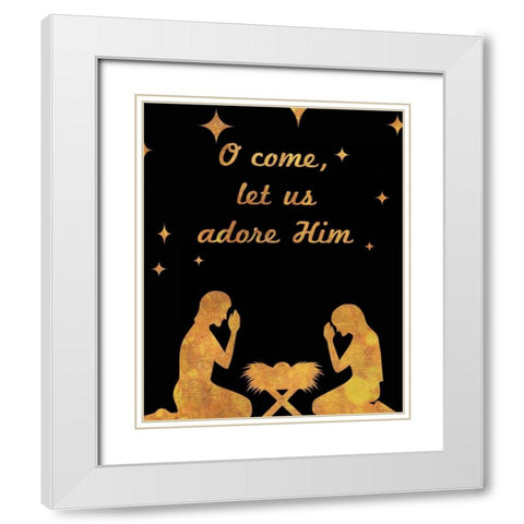 O Christmas I White Modern Wood Framed Art Print with Double Matting by Studio, Sd Graphics
